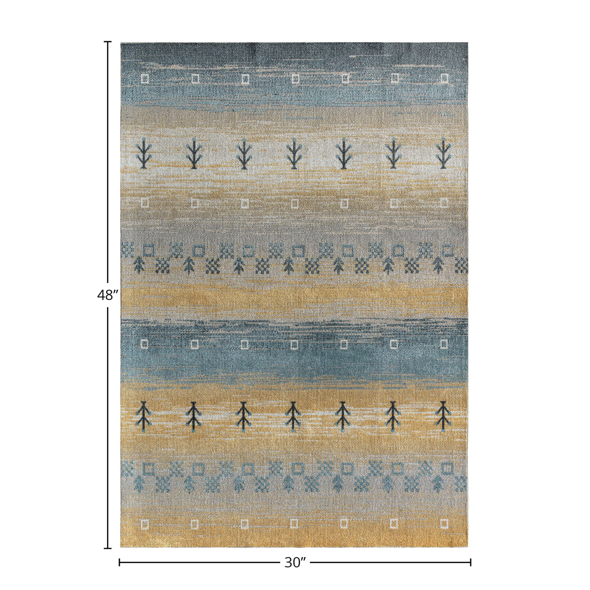 Yellow Tribal Bohemian Area Rug 2'6" x 4' A106