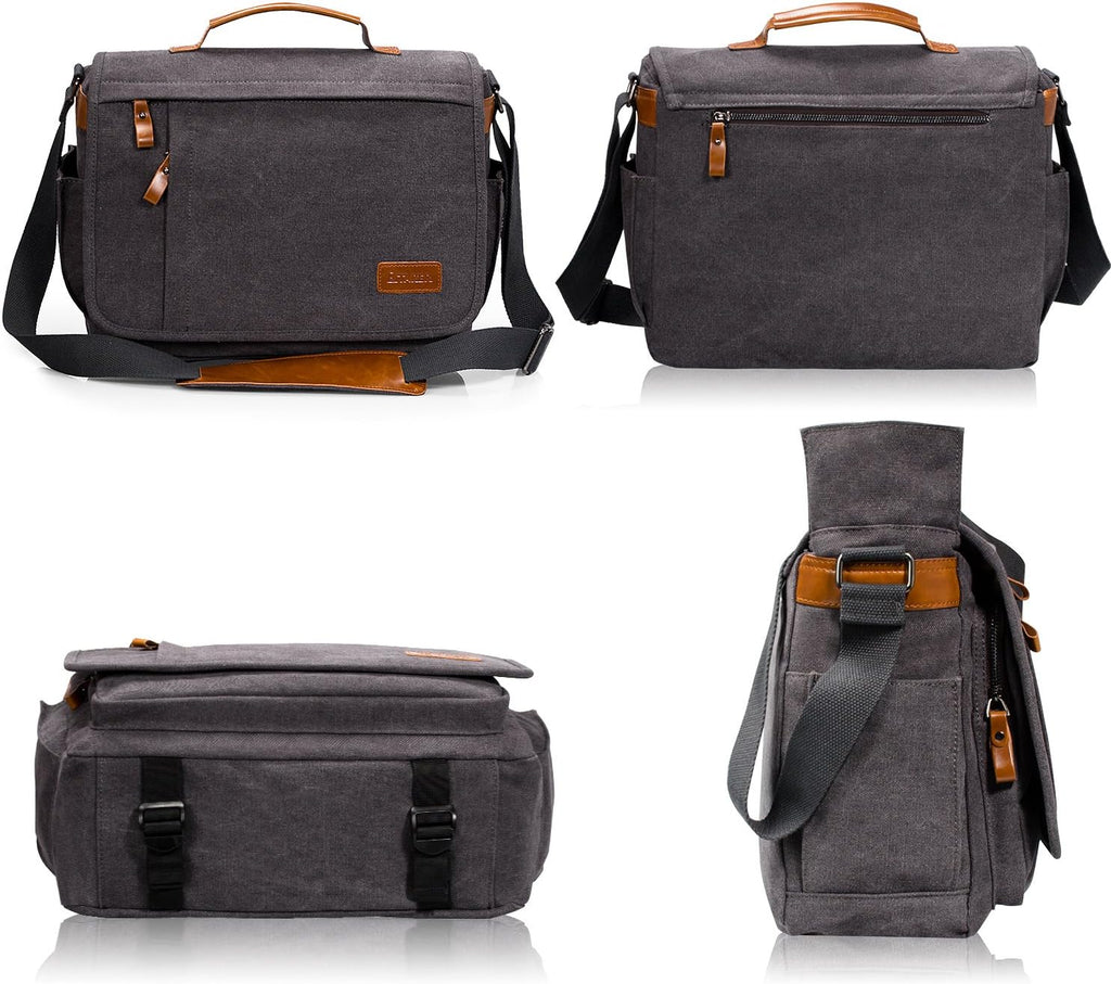 Canvas Messenger Bag with Camera Insert Sleeve U345451