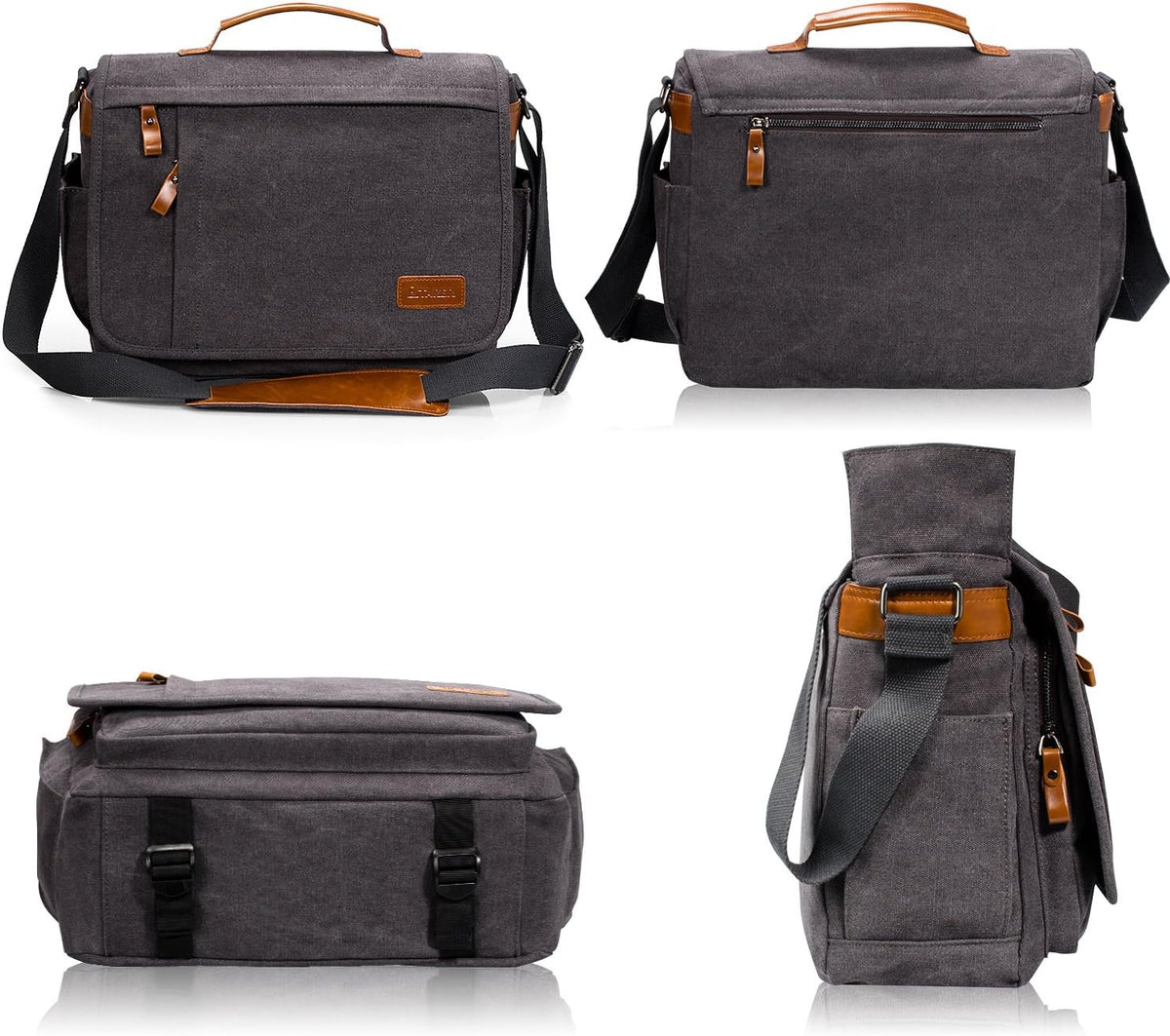 Canvas Messenger Bag with Camera Insert Sleeve U345451