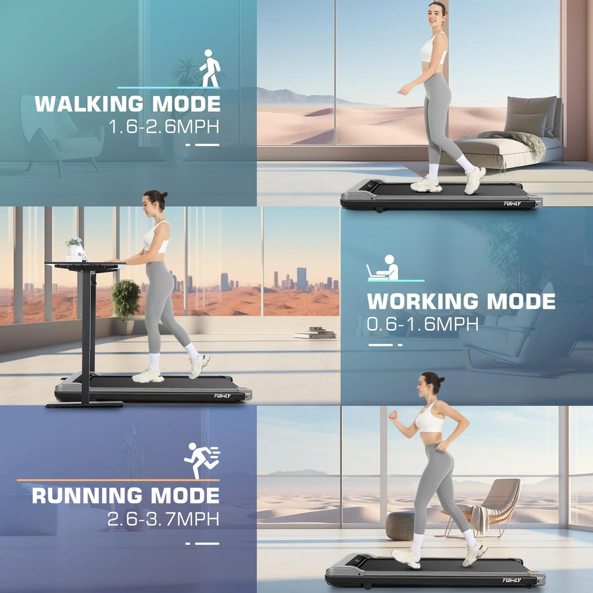 Black Electric Walking Pad Treadmill with Remote Control L4135