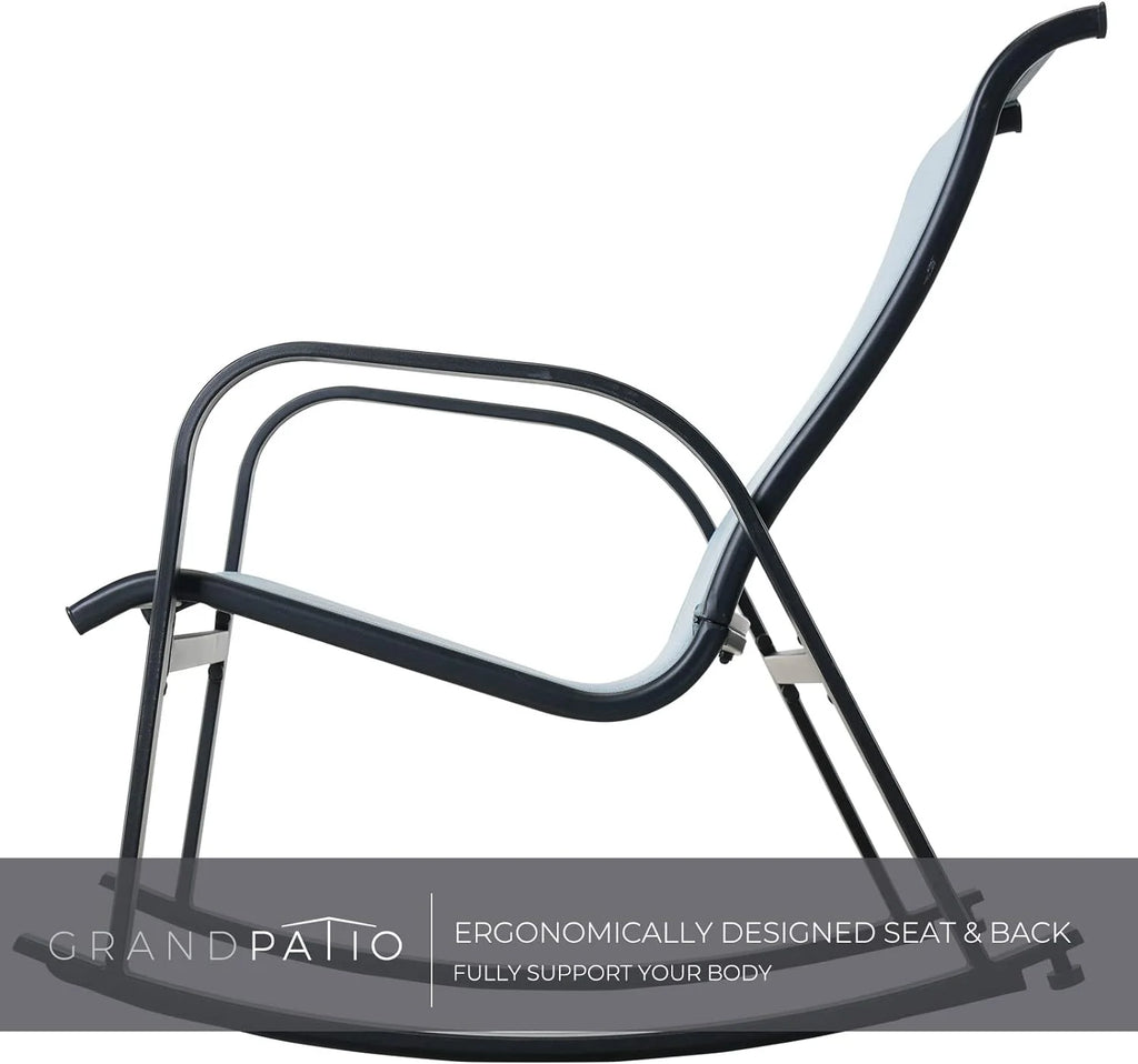 Set of 2 Blue Steel Outdoor Rocking Chair V622635