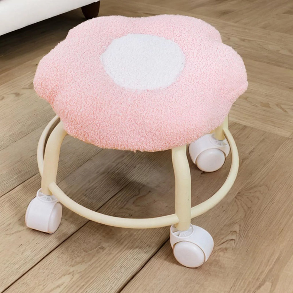 Pink Rolling Swivel Stool Z711