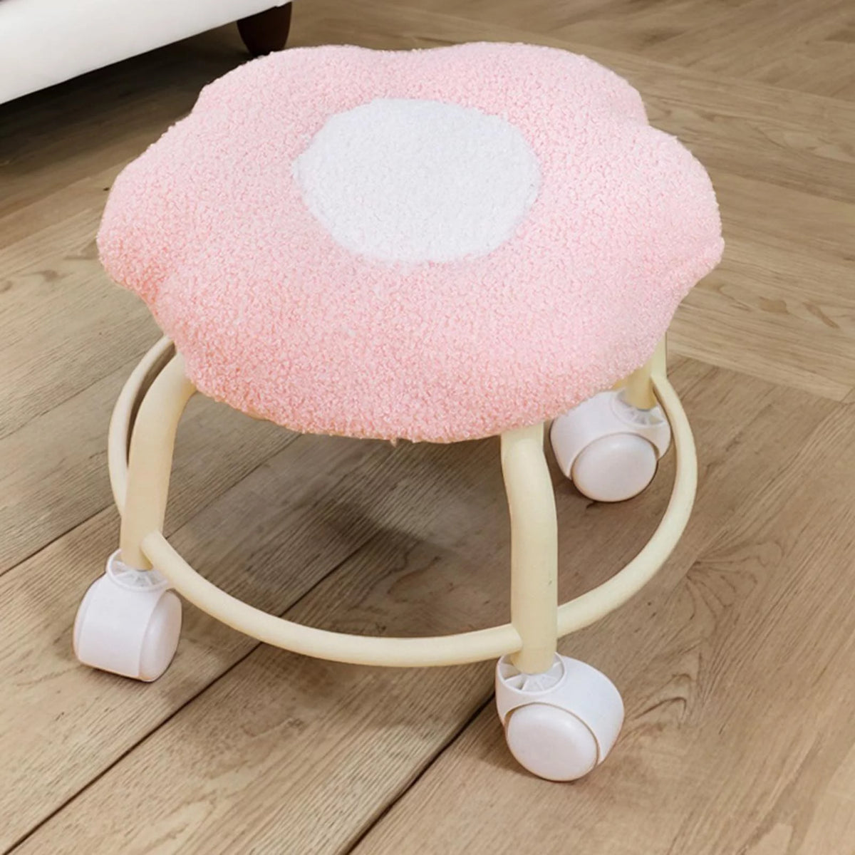 Pink Rolling Swivel Stool Z711
