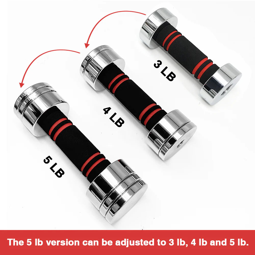 Adjustable Dumbbells Pair Steel Weight Set with Foam Handle S24206