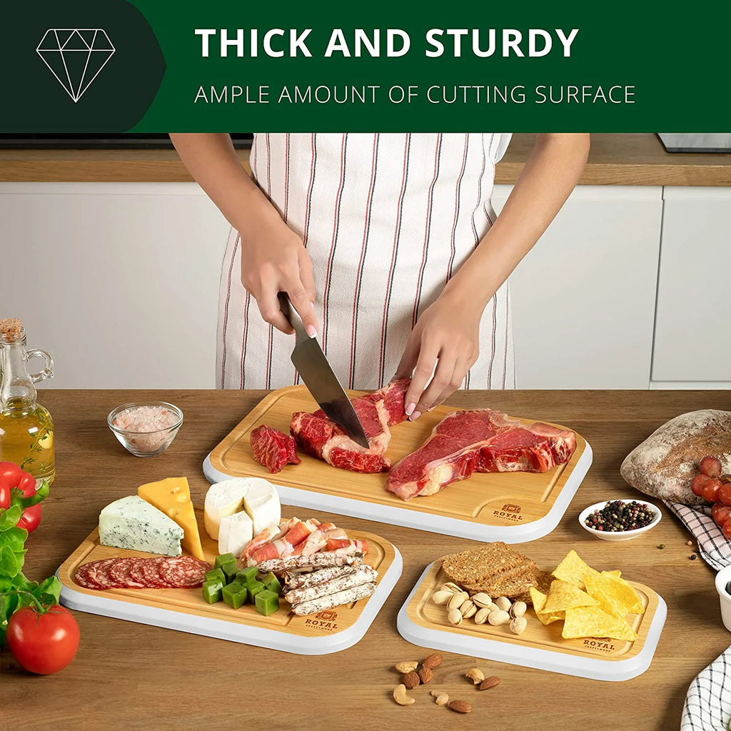 Bamboo Cutting Board with Juice Groove 3-Piece Set R71227