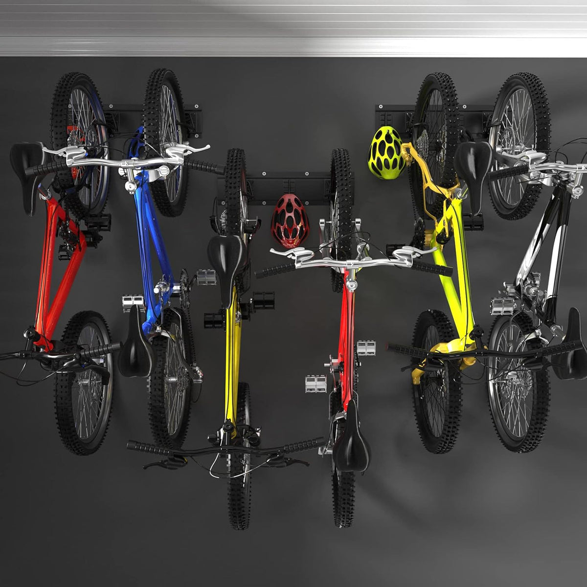 Wall Mount Bike Rack for 6 Bicycles with Adjustable Bike Hooks, Pack of 2 X20436