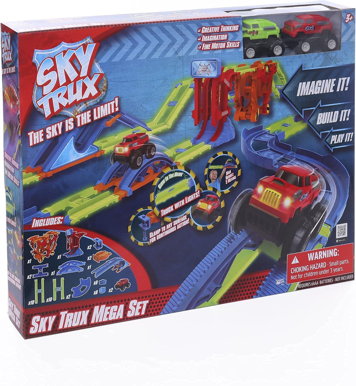 48 Pcs Glow in The Dark Race Car Track with 2 Cars M616785