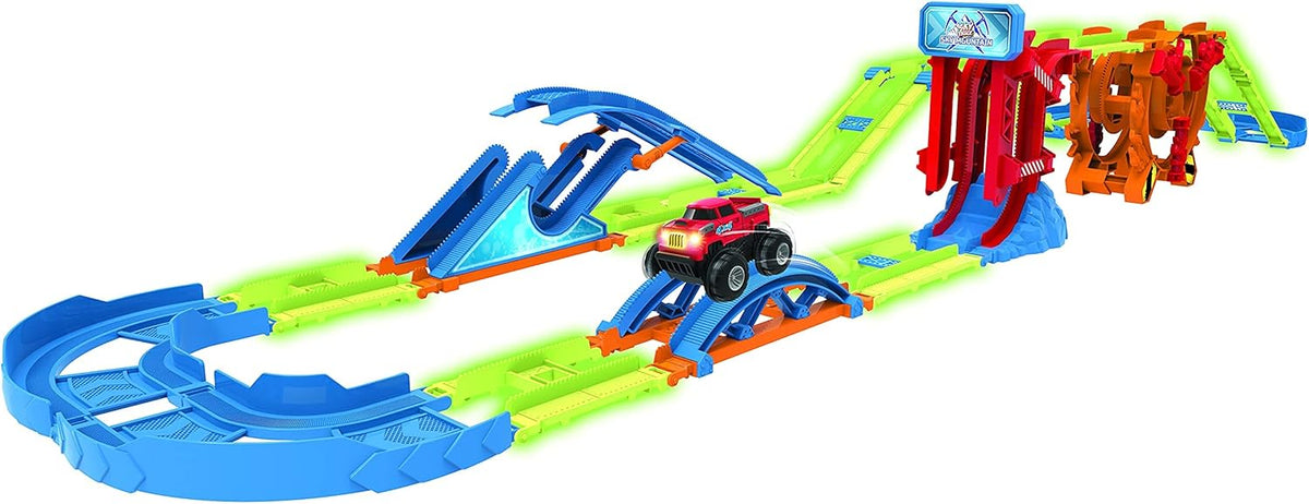 48 Pcs Glow in The Dark Race Car Track with 2 Cars M616785