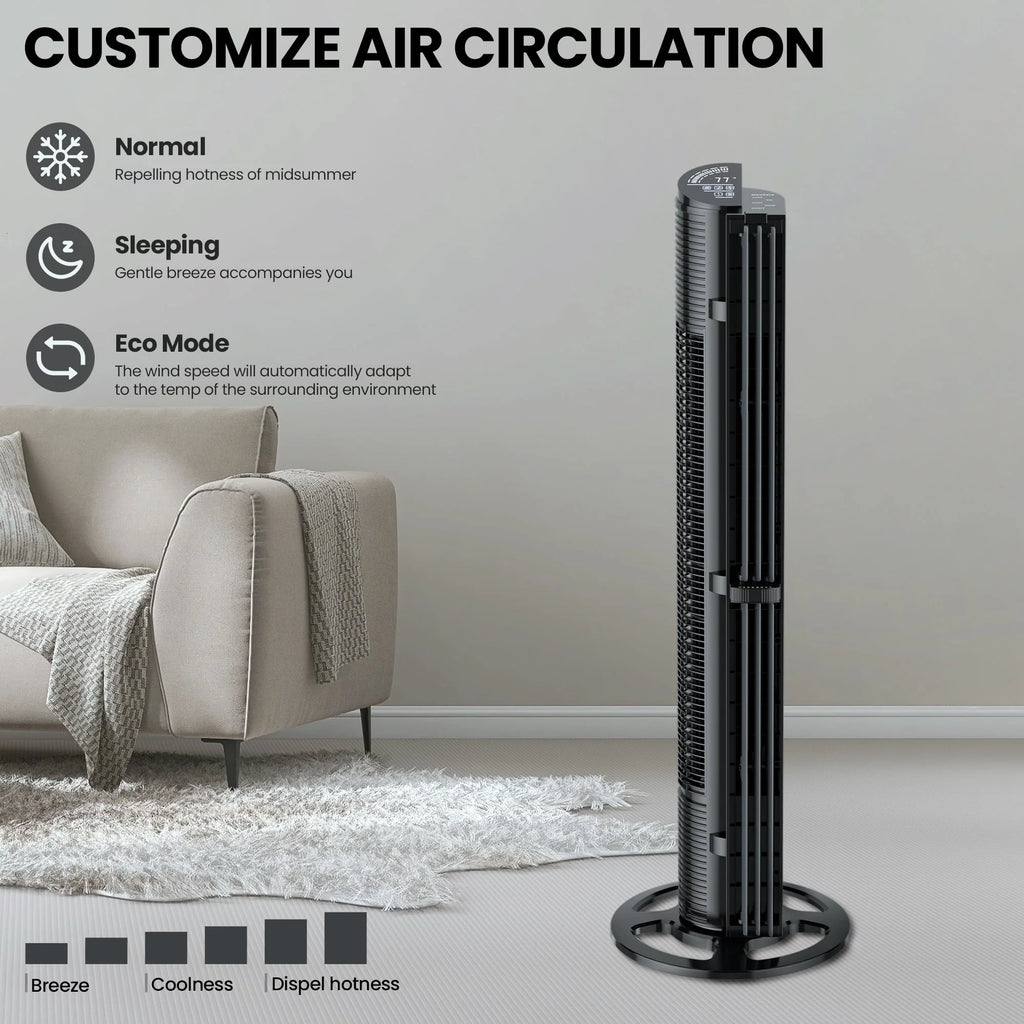 40in Tower Fan with Remote Control, 6 Speeds, Black R15894