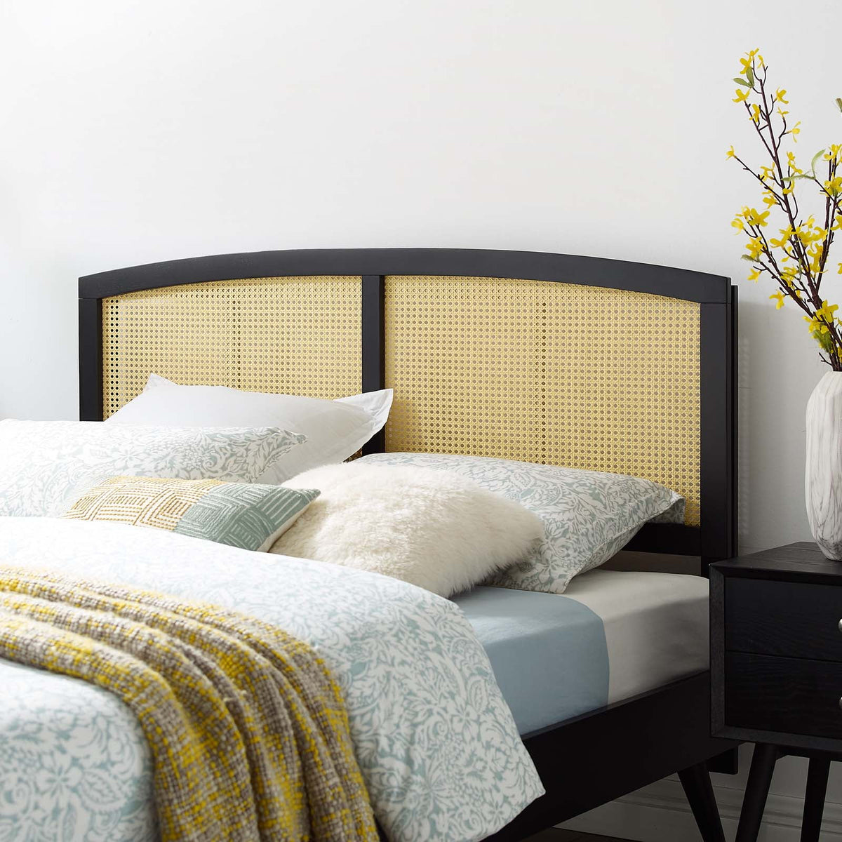 King Size Wood Black Headboard O6364
