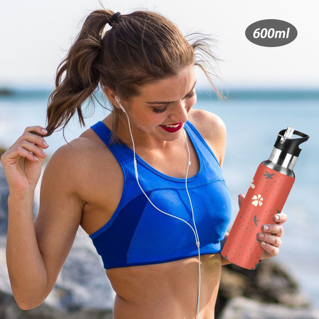 Strawberry Stainless Steel Insulated Thermos Vacuum Flask Y599