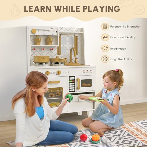 Wooden Play Kitchen with Lights & Sounds I385