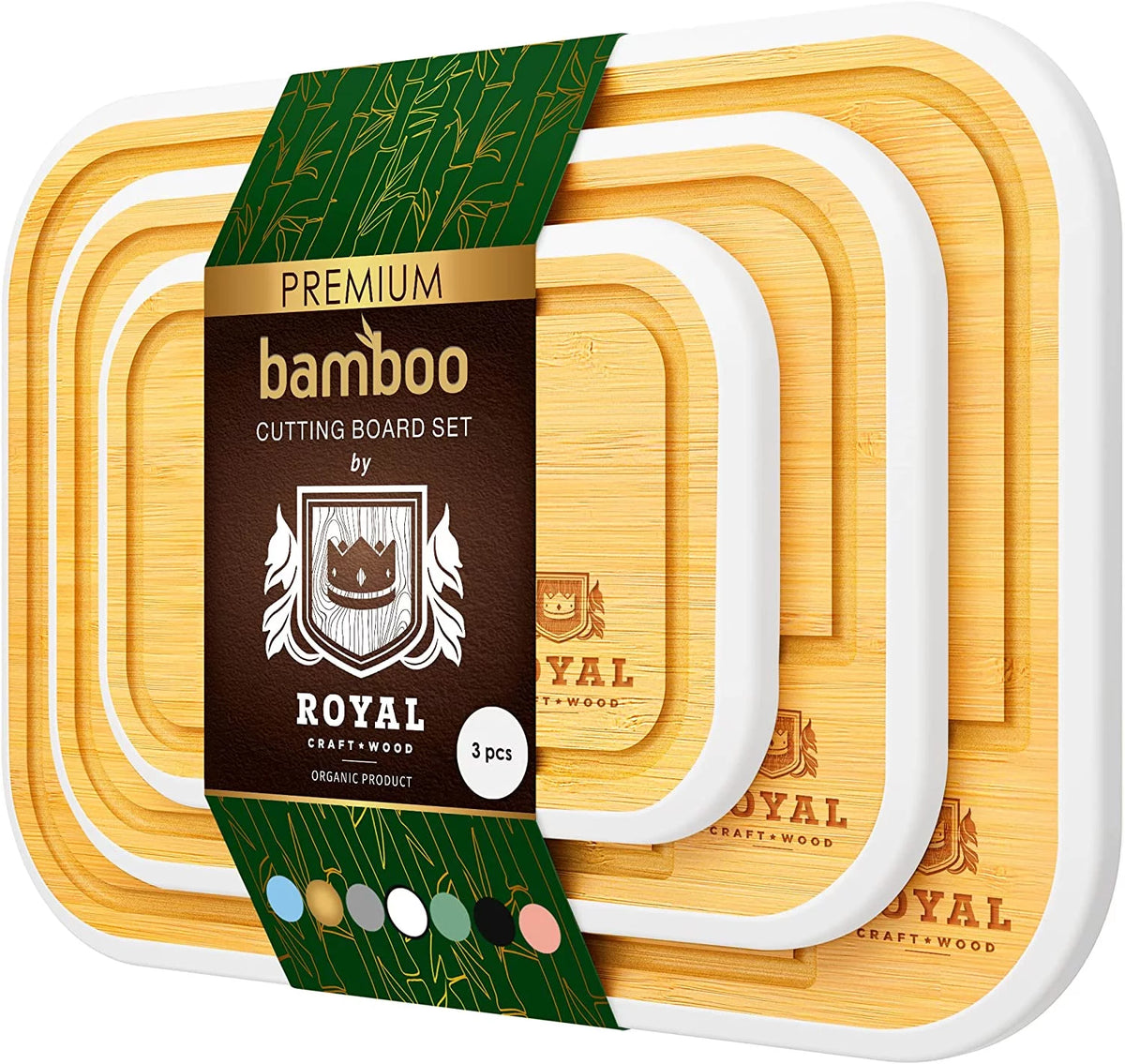 Bamboo Cutting Board with Juice Groove 3-Piece Set R71227
