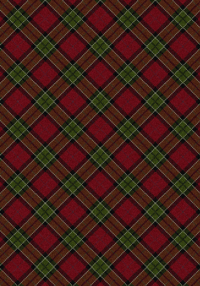 Red Plaid Rug P7831