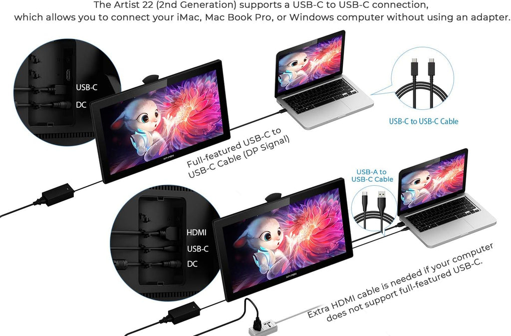 21.5in Drawing Monitor with Screen Digital Graphics Tablet H38073