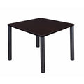 36x22 Square Breakroom Table Mocha Walnut Black S510082