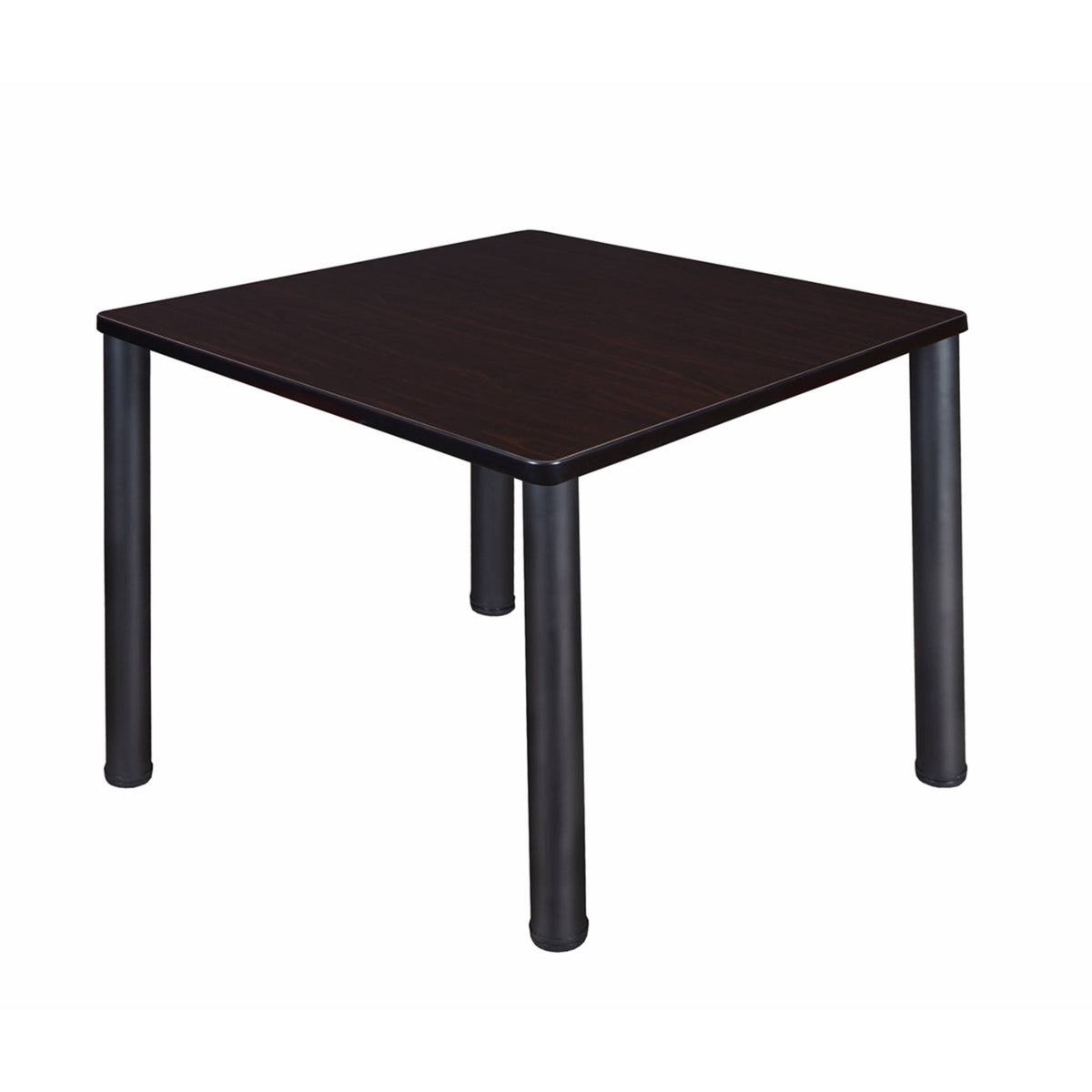 36x22 Square Breakroom Table Mocha Walnut Black S510082