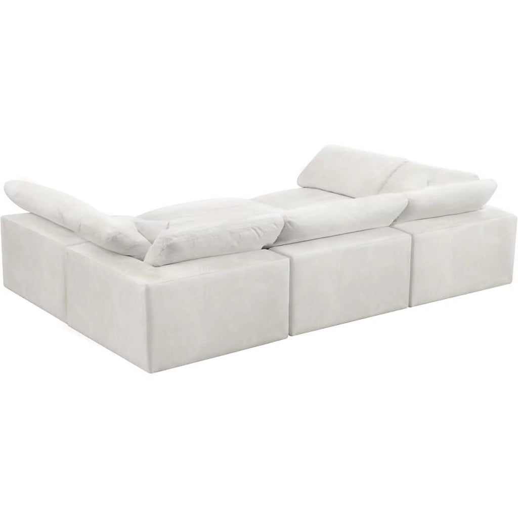 Cream Velvet Modular Sectional J868