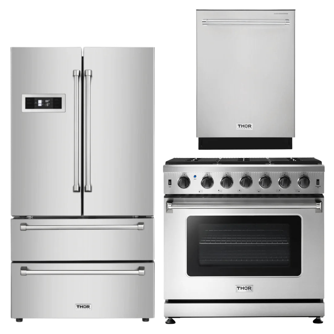 36 Gas Range, Refrigerator, Dishwasher B2735