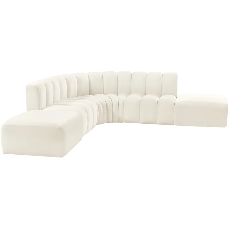 Cream Velvet Modular Sofa H36624