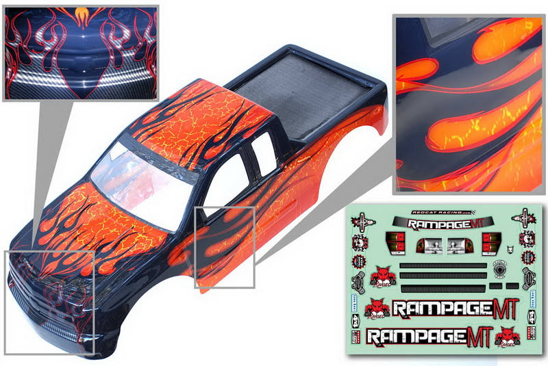 Orange with Black Flames 1/5 Truck Body N718