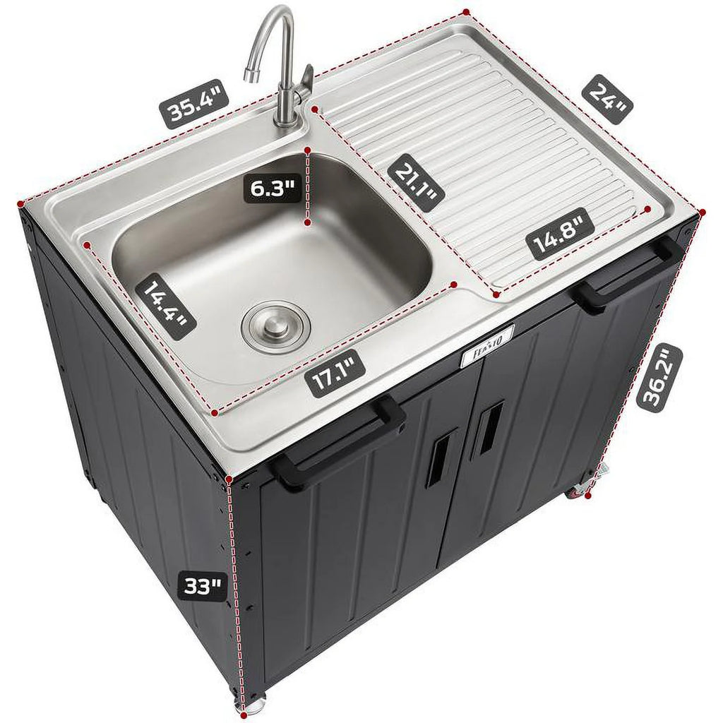 Freestanding Utility Sink with Storage Cabinet Y494324