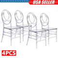 4Pcs Clear Acrylic Stackable Dining Chairs N999