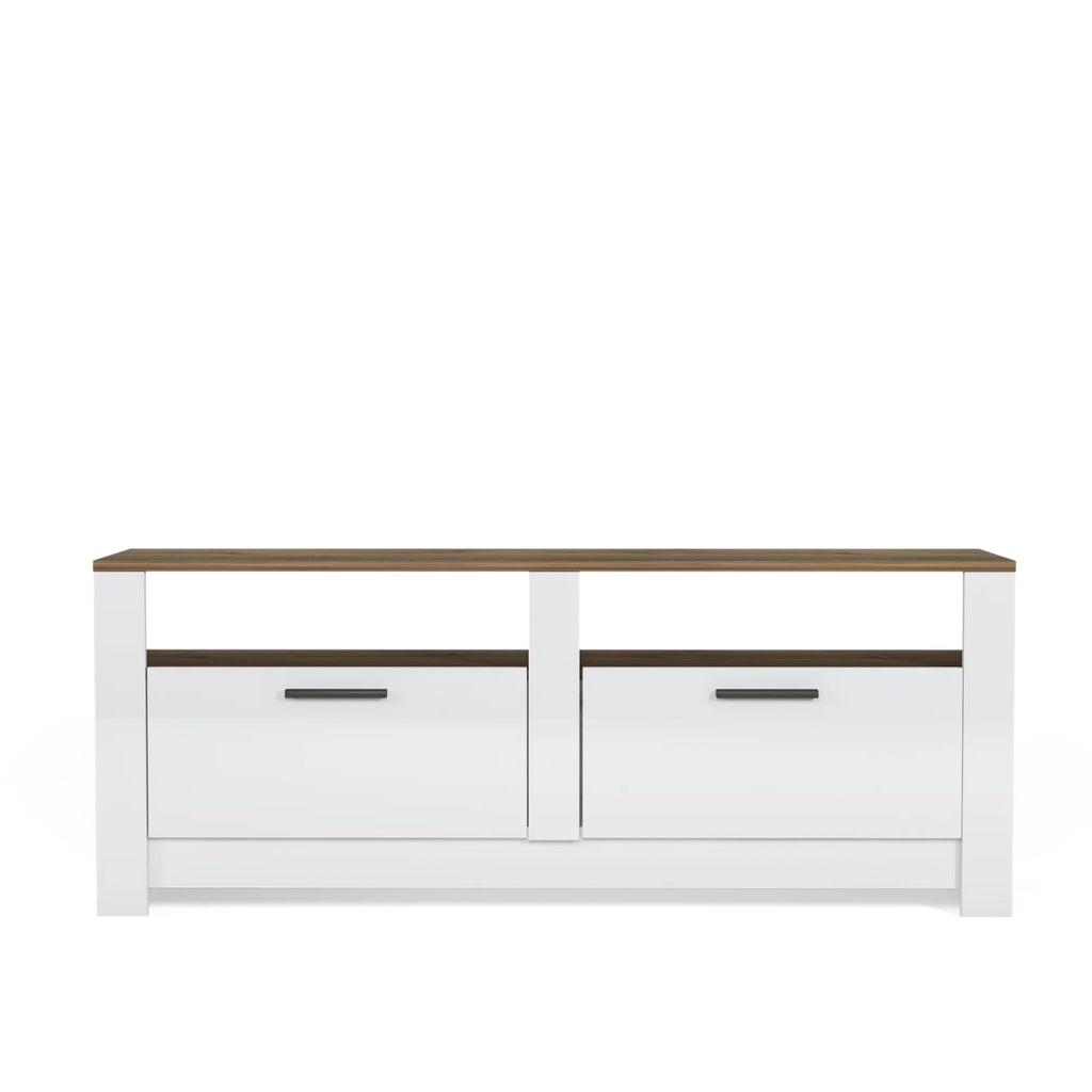 White and Oak 57 Inch 2 Drawer TV Stand G49397