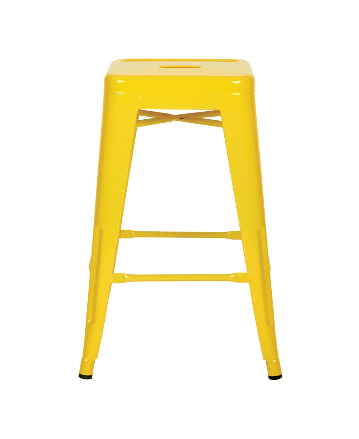 Yellow Steel Backless Barstool, 2-Pack F30626