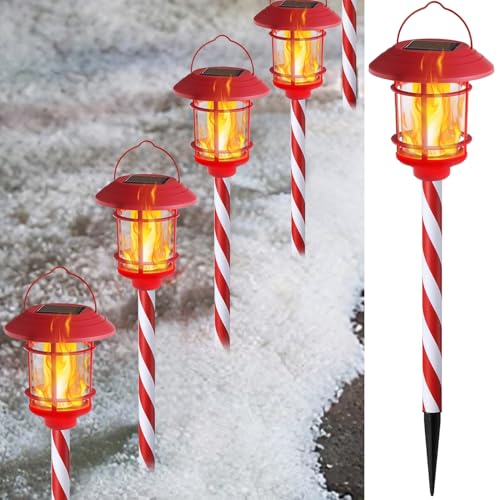 6 Pack Solar Flame Garden Lights Outdoor O9345