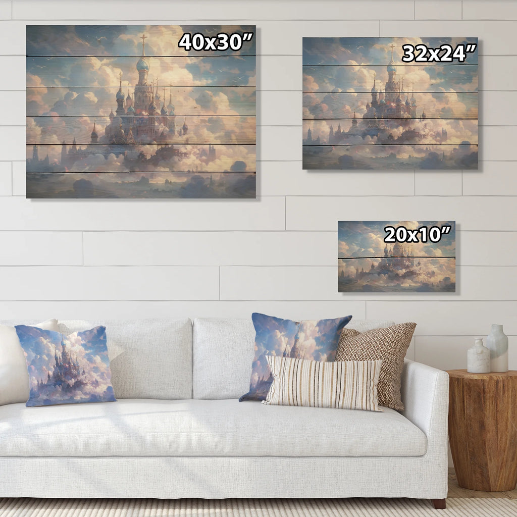 Natural Pine Wood Castles Print J6475