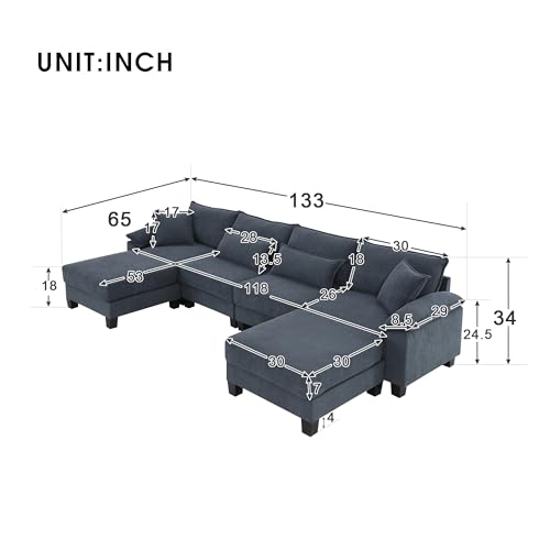Beige Modular Sectional Sofa U374