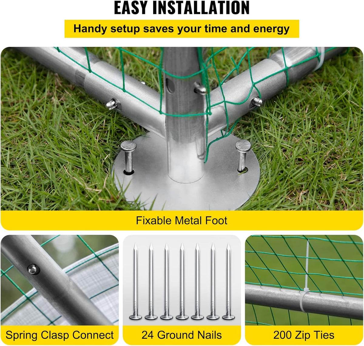 Large Metal Chicken Coop with Run, 12.8x9.8x6.5ft Z30327