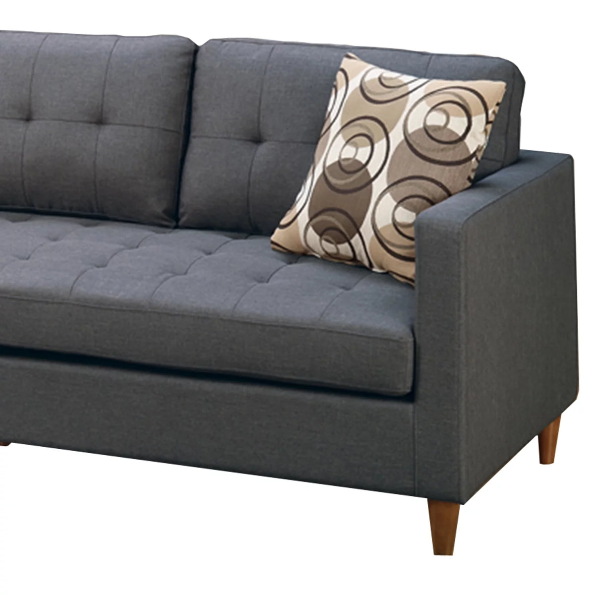Gray 2 Piece Polyfiber Sectional with Pillows K31661