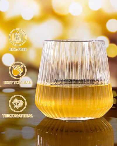 24 Pack 10 OZ Clear Plastic Wine Glasses with Stem X4862