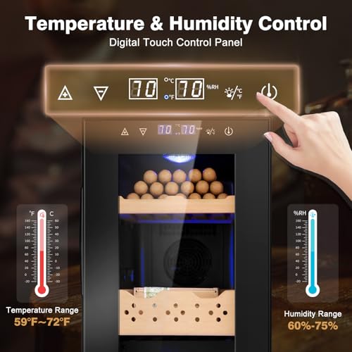25L Electric Cigar Humidor Cabinet with Temperature and Humidity Control P3455