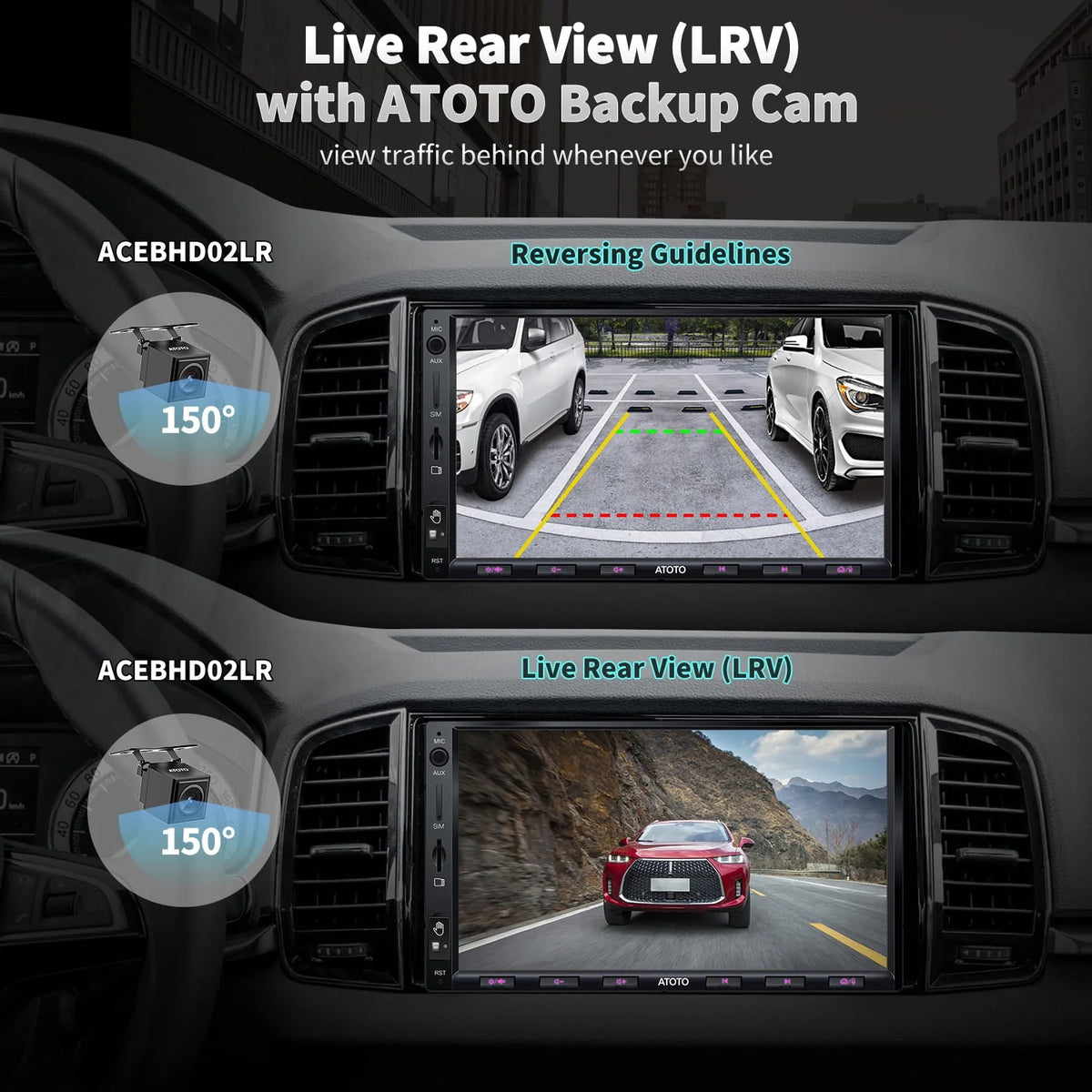 7inch QLED Double Din Car Stereo with Wireless Carplay Android Auto A94021