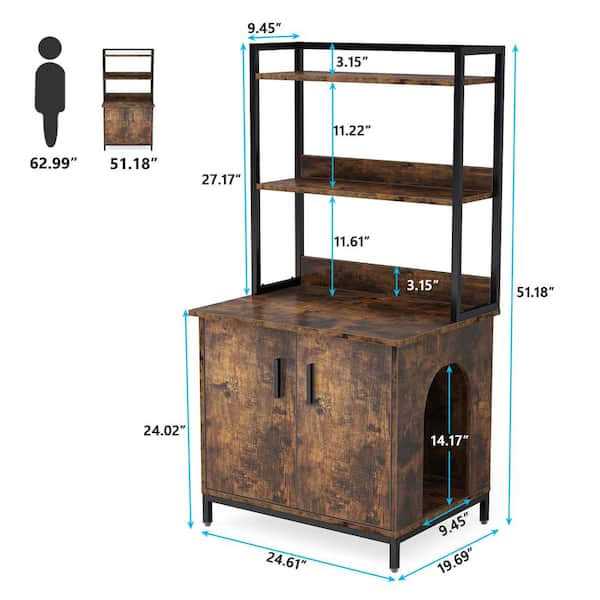 Rustic Brown Litter Box Enclosure D354178
