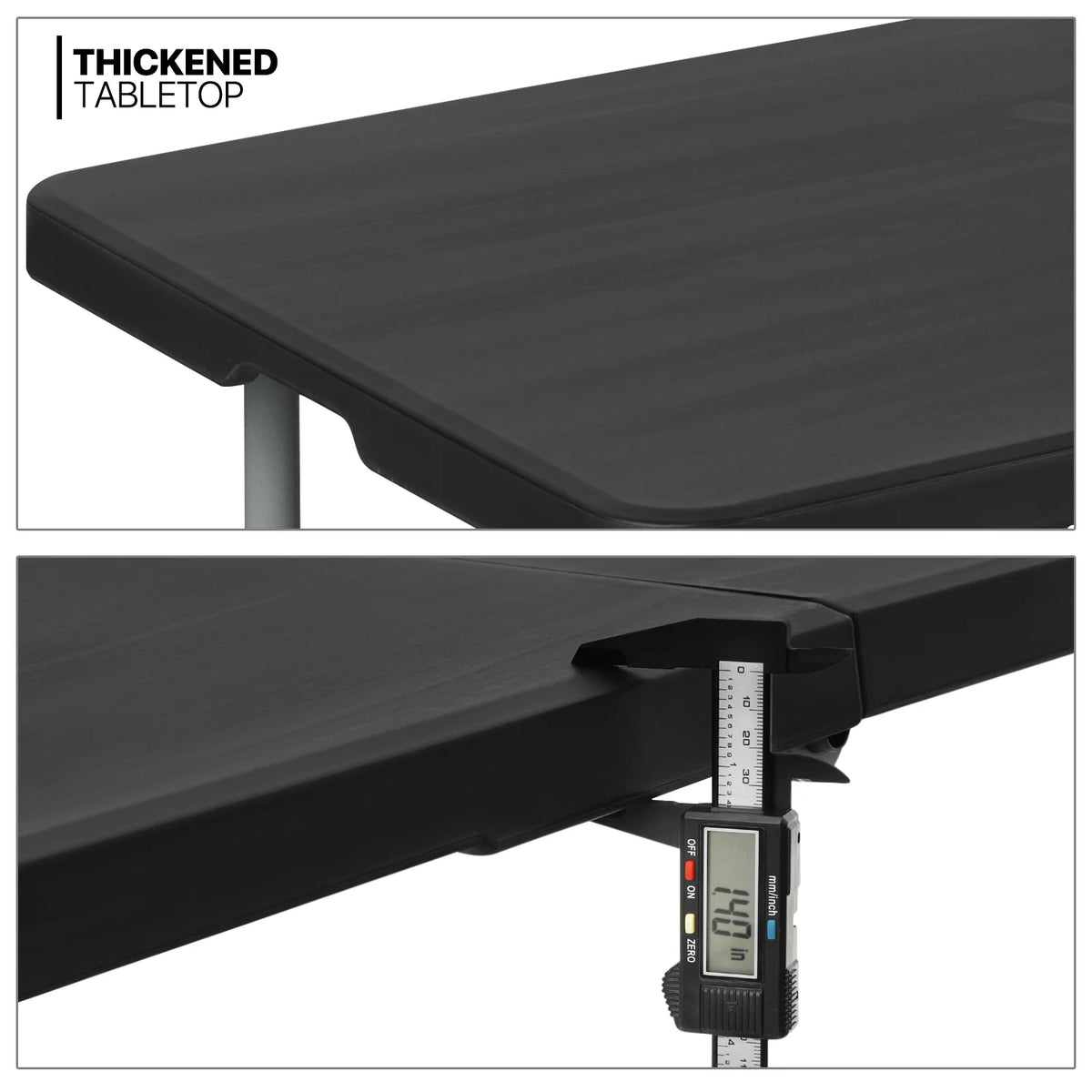10 Pieces Plastic Folding Card Table with Carrying Handle, Black Y57604