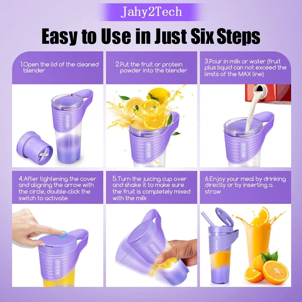 USB Rechargeable Portable Mini Juicer Cup Blender K2747