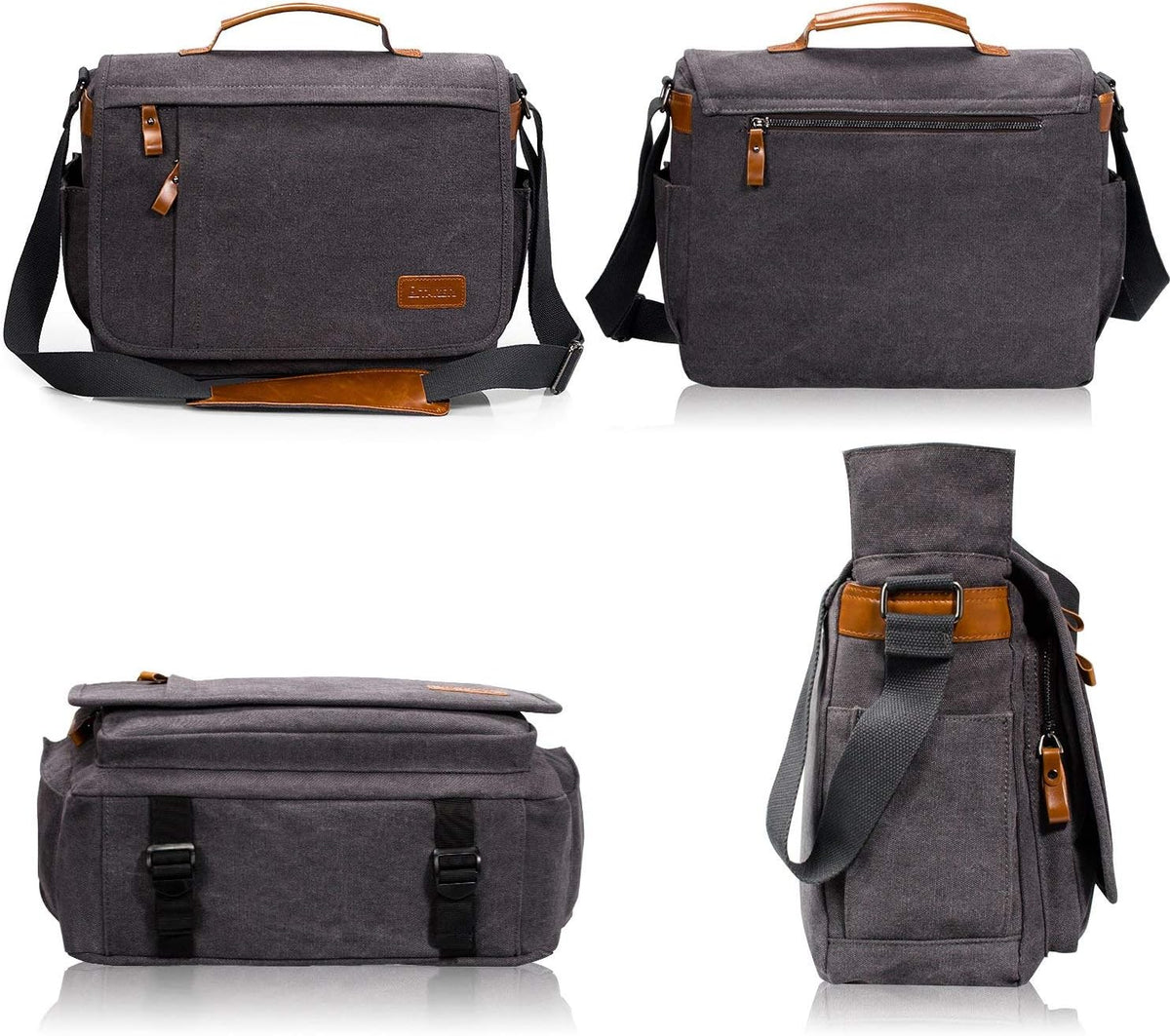 Canvas Messenger Bag with Camera Insert Sleeve U345451