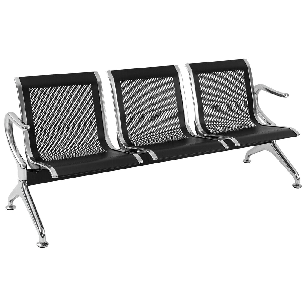 Black 3-Seat Waiting Room Chair with Arms T2601