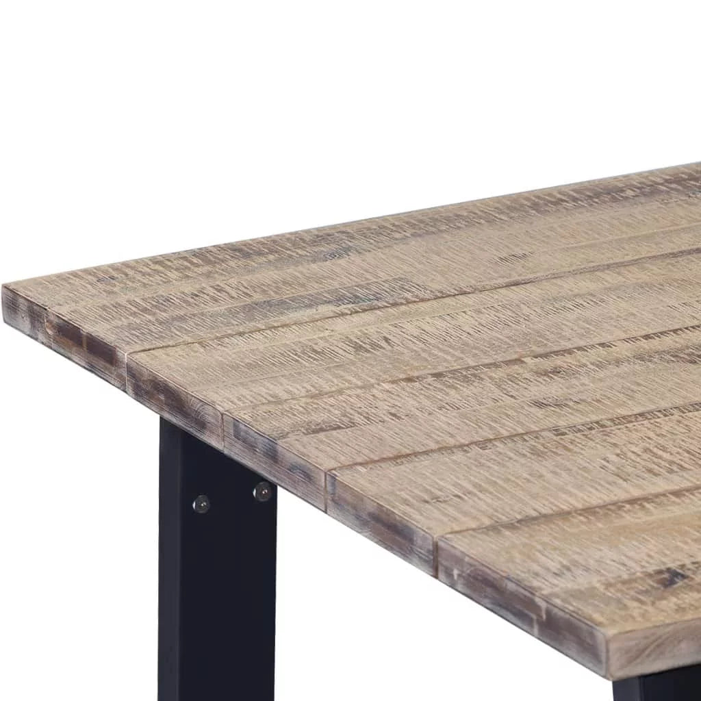 Rustic Acacia Wood Dining Table with Metal Legs V2216