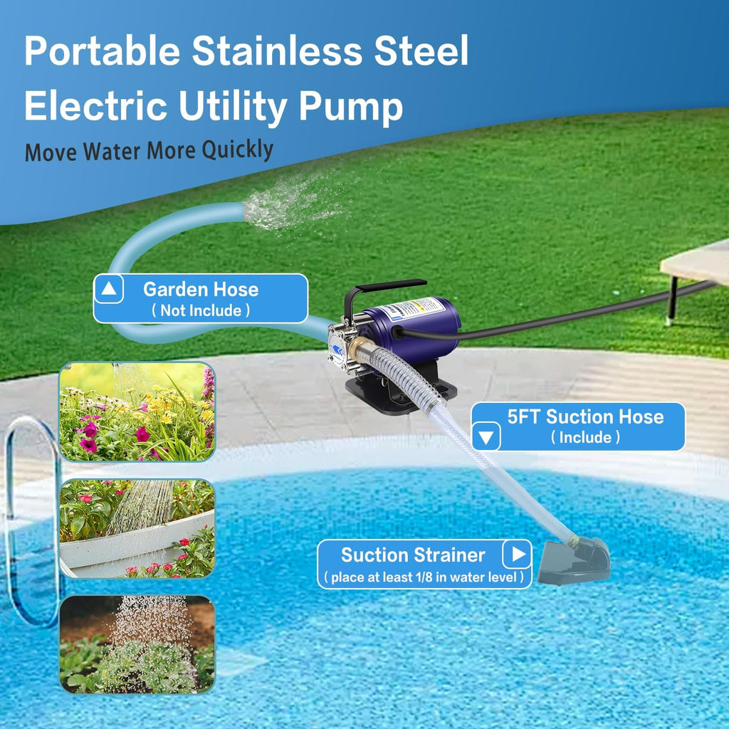 Portable Electric Self Priming Utility Pump 330 GPH Q226653