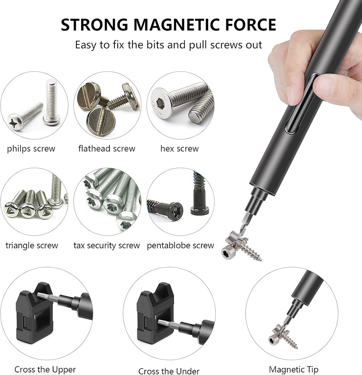 Mini Electric Screwdriver Set with 55 Precision Bits & LED Light X5938