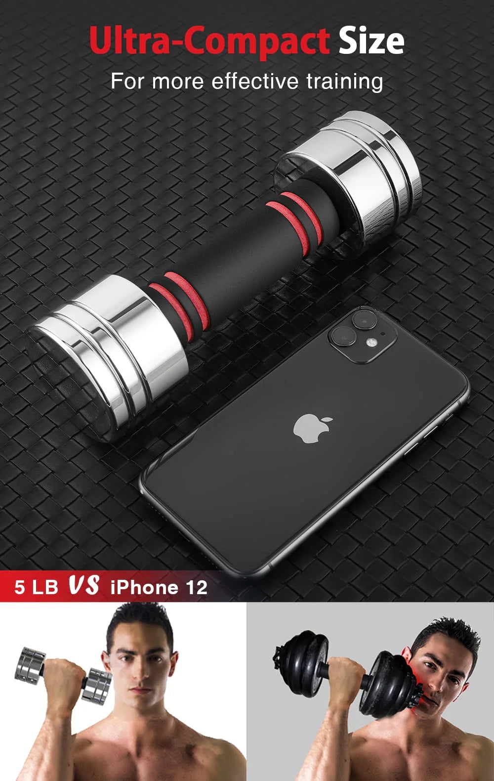 Adjustable Dumbbells Pair Steel Weight Set with Foam Handle S24206