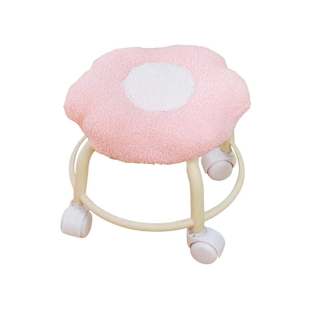 Pink Rolling Swivel Stool Z711