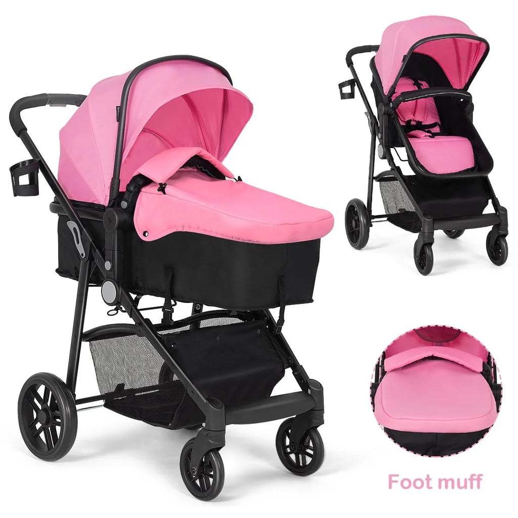 2 In 1 Foldable Baby Stroller Black V6655