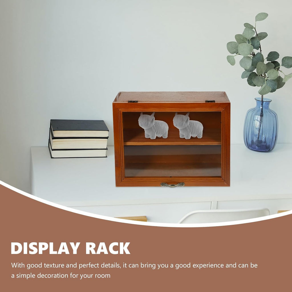 Wooden Shadow Box Display Cabinet with Shelves Q2959