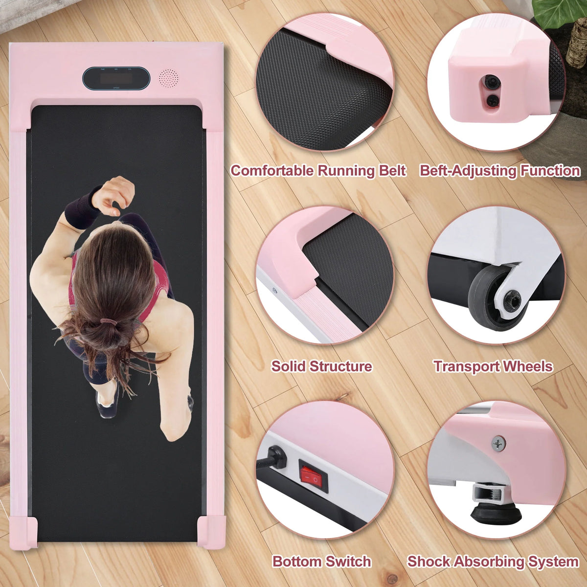 2-in-1 Under Desk Treadmill Walking Pad 2.5HP E895